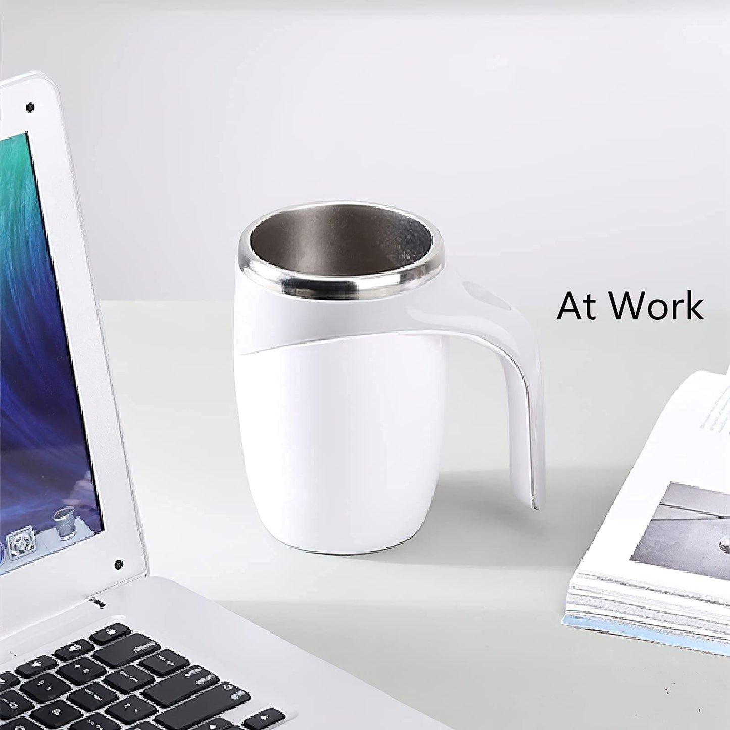 TXLOOK Automatic Magnetic Stirring Coffee Mug, Rotating Home Office Travel Mixing Cup，Funny Electric Stainless Steel Self Mixing Coffee Tumbler, Suitable for Coffee, Milk, Cocoa and Other Beverages……