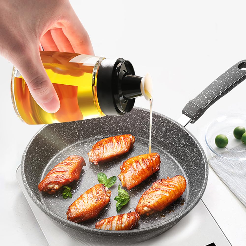 TINMIX Leak-proof Oil Dispenser Bottle for Outdoor Camping, 160 ml/5.4 oz Glass Olive Oil and Vinegar Cruet, Well Sealed for Picnic Kitchen, 1 Pack