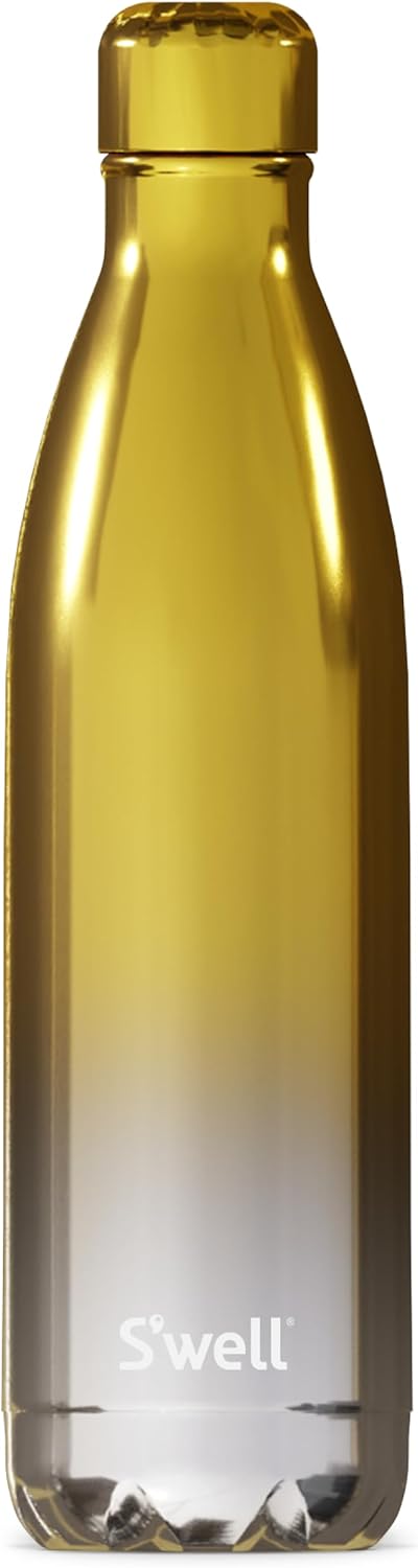 S'well Stainless Steel Water Bottle, 25oz - Yellow Gold Ombre, Triple Layered Vacuum Insulated, BPA Free for On the Go