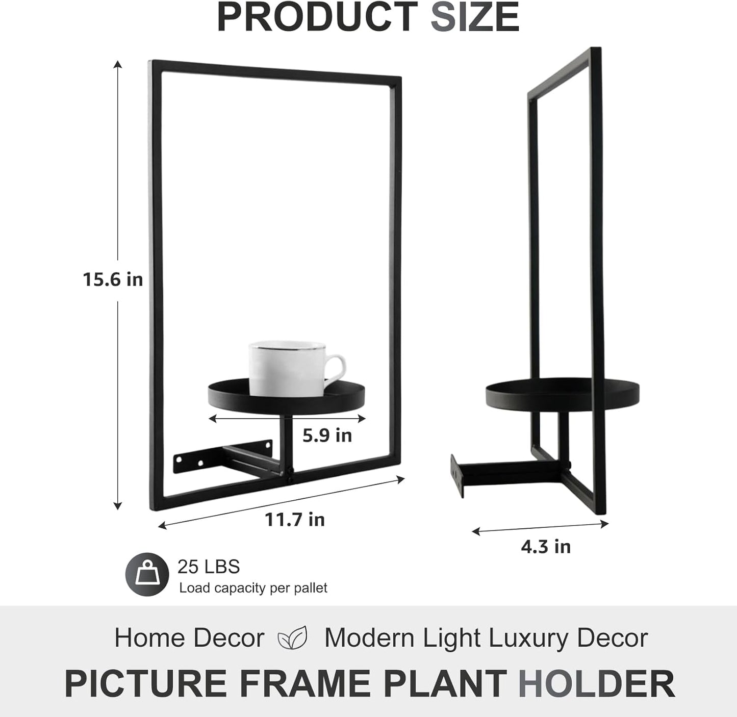 2-pack) Sisher Plant Stand Indoor Outdoor,Window Plant Shelf Picture Frame Wall Plant Stand Metal Wall Plant Shelf Ease