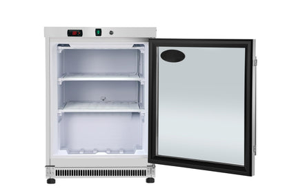 KoolMore 24 in. Commercial Manual Defrost Countertop Display Freezer in White with Stainless Steel and Glass Door, 4.6 Cu. ft. (KM-MDF46GD)