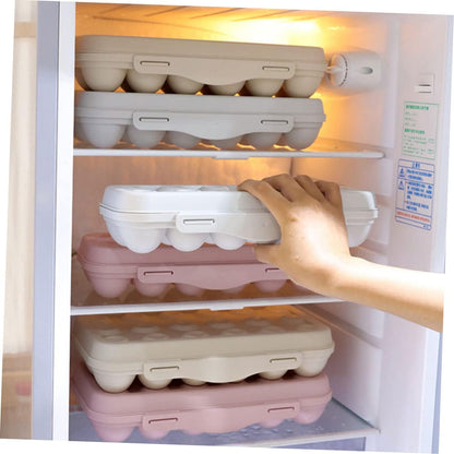 SOLUSTRE 2PCS Egg Container - 18 Egg Holder Storage Tray with Lid for Fridge Kitchen Home