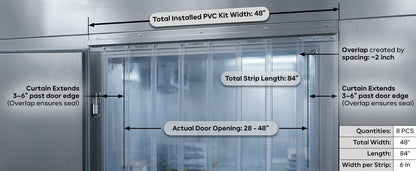 Acepunch PVC Strip Door Curtain Kit – 84" x 96" (7 x 8 ft), Clear Heavy Duty Vinyl Strips, Waterproof Insulated Barrier for Walk-in Freezers, Warehouse, Garage, Commercial Use 1173