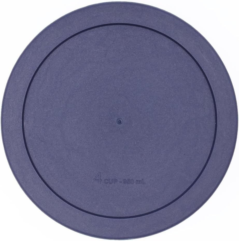 CIBI 6PK Food Storage Container Lids (4 Cups, Blue) for Pyrex and Anchor Round Glass Containers, Dishwasher Safe