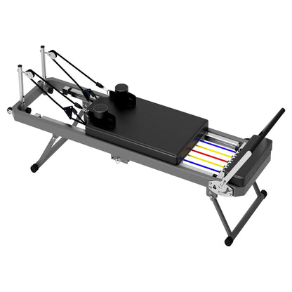Casaphoria 78'' Pilates Reformer, Foldable Pilates Machine for Home with Dual Resistance and Adjustable Height, Home Pilates Equipment for Beginners to Advanced, Supports Up to 330 lbs(Black)