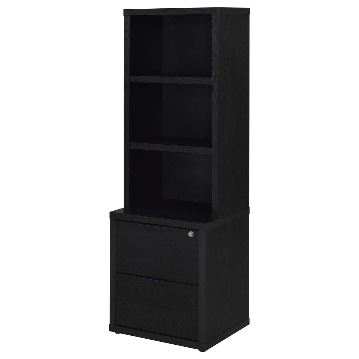 Coaster Home Furnishings Westpark 3-Shelf Bookcase USB and Lockable Drawer Black