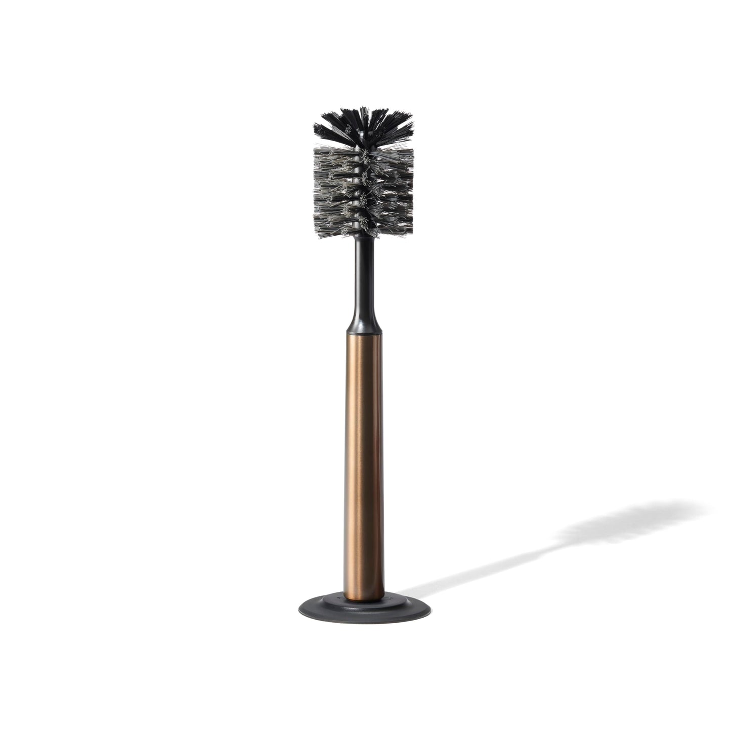 Curio Home Goods Ionic Bottle Brush, Magnetized to Stand Upright, Stainless Steel with Replaceable Head, Bronze
