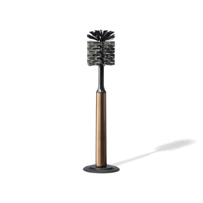 Curio Home Goods Ionic Bottle Brush, Magnetized to Stand Upright, Stainless Steel with Replaceable Head, Bronze