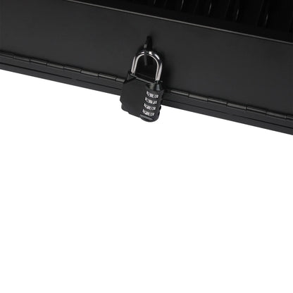 16 Bay Charging Cabinet for Laptop & Chromebook, Locking Charging Station with Cable Management and Ventilated Steel Structure, Fully Assembled Desktop Device Storage – Black