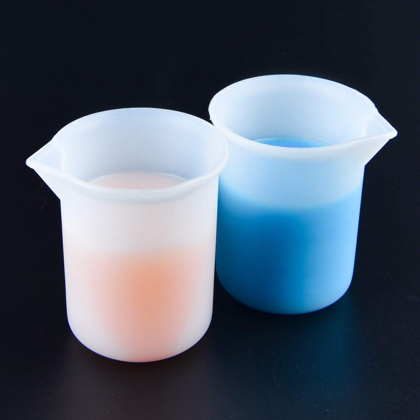Goldblue 6Pcs 100ml Silicone Measuring Cups, Nonstick Mixing Cup for DIY Resin Glue Tools