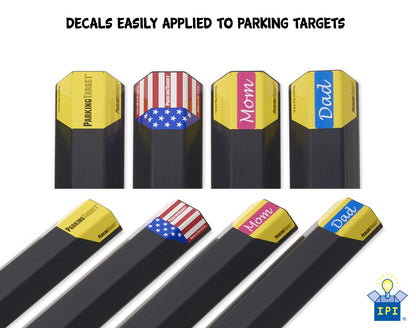 PARKING TARGET 1-Pack: 3 Tape Pieces - 3 x 16 Double-Sided Foam Tape Replacement Strips - Great for Household Projects and Crafts - Mom & Dad and USA Decals Included