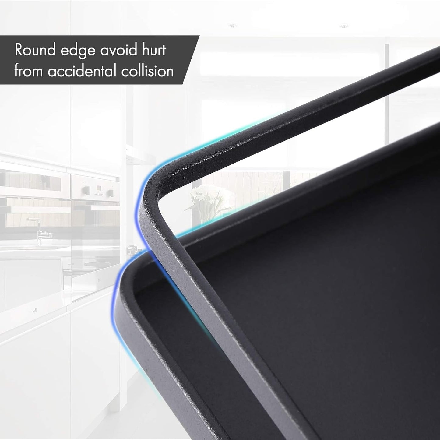 KES Magnetic Spice Rack for Refrigerator, Magnetic Shelf Spice Shelf for Kitchen, 2 Pack Matte Black