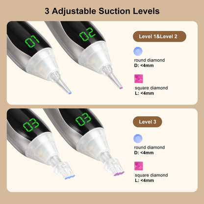 Diamond Art Kits for Adults, Electric Diamond Art Pens with Light, 3 Suction & 3 Brightness Levels, Wireless & Rechargeable Diamond Painting Pen, LED Display, Vacuum, Quiet, Ergonomic (Silver)