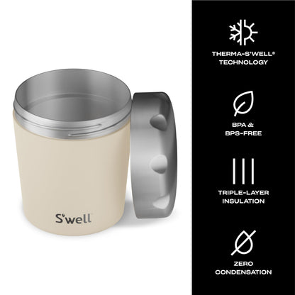 S'well Stainless Steel Ice Cream Chiller, 16oz, Vanilla, Triple Layered Vacuum Insulated Container Keeps Ice Cream Frozen For Up To Four Hours, BPA Free