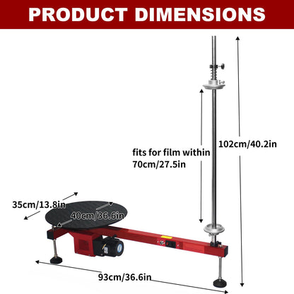 Electric Stretch Film Wrapping Machine,Stretch Film Dispenser Wrap Bench,Heavy Duty Film Wrapper Table Pallet Box Shrink for 12-28in Films,110V 25W