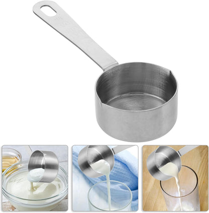 Amosfun Stainless Steel Saucepan, Butter Melting Pot with Dual Spouts and Long Handle, 60ml