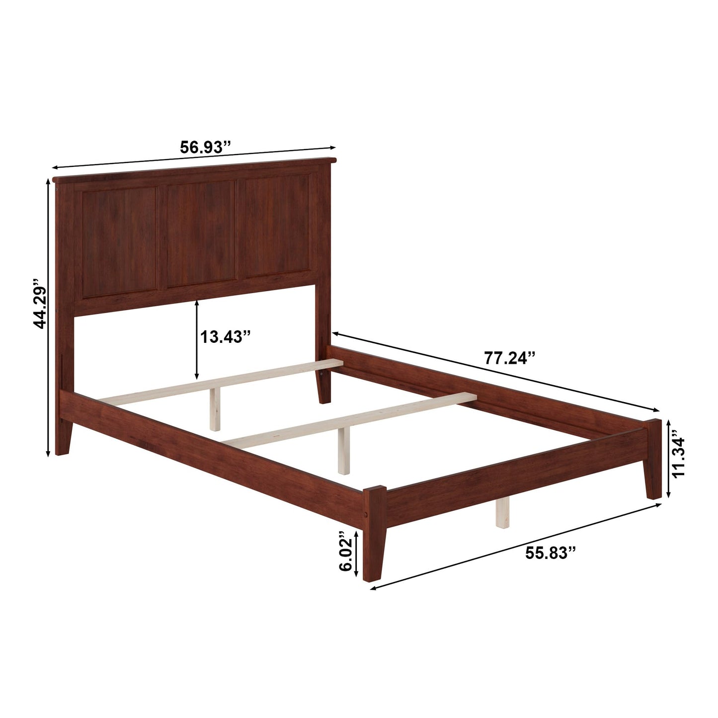 AFI, Madison Full Foundation Bed, Walnut
