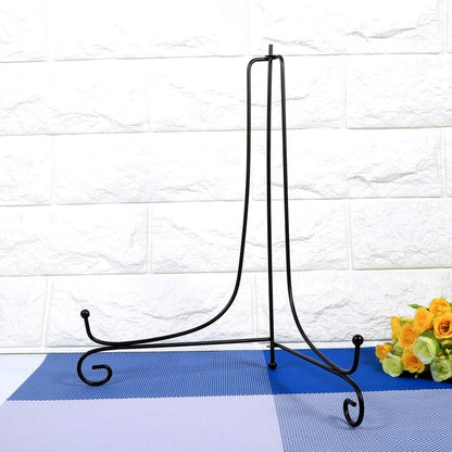 Zerodis Iron Display Stand, 1PC Black Iron Easel for Bowl, Plate, Photo Frame, Artwork Holder