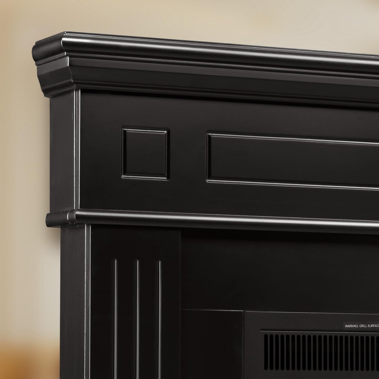 43.31 Inch Corner Fireplace TV Stand with Mantel - Electric Fireplace Heater, Wooden Entertainment Center, Adjustable LED Flame, Freestanding (750W/1500W),Corner Black