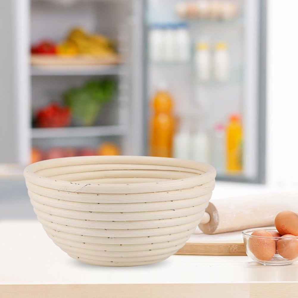 MAVIS LAVEN Round 8 Inch Bread Basket, Rattan Proofing Basket for Dough Rising (189cm)