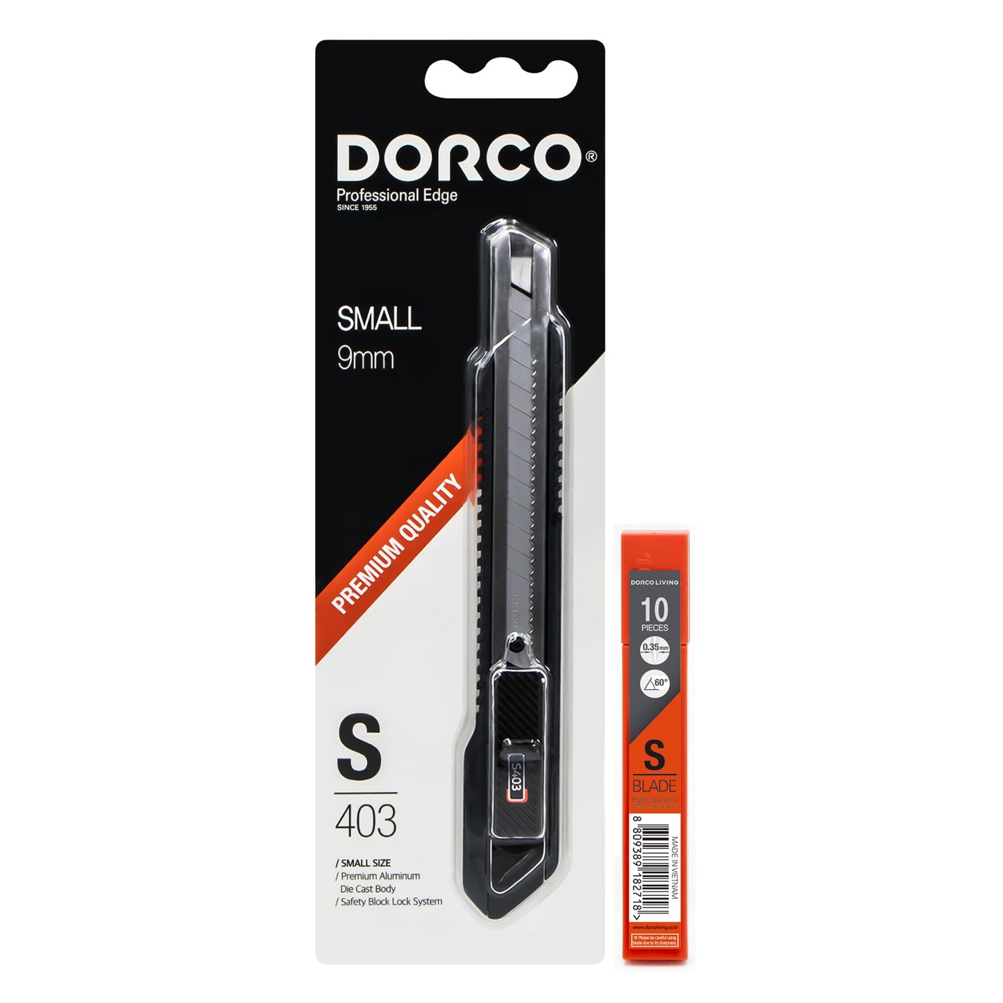 DORCO Cutter - Professional Craft & Design Tool for Artists and Designers - Ergonomic with Professional Blades, Office Knife Tool, Utility Knife, Snap off blades (S403with 11 Blades)