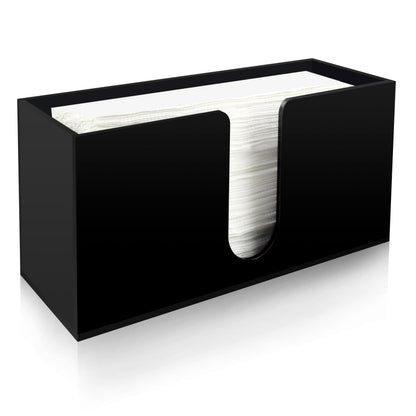 Paper Towel Holder for Countertop, Black Acrylic Napkin Dispenser – Fits Multifold, C-Fold & Z-Fold Trifold Towels, Durable 5mm Thick for Bathroom, Kitchen, Restaurant & Toilet (1pcs)