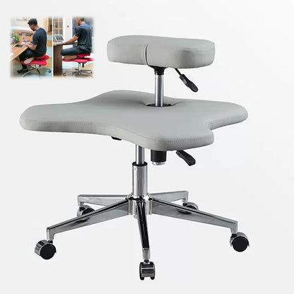 GenSDH Kneeling Office Chair, Ergonomic Posture Chair, Home Office Desk Chair with Brake Casters, Height Adjustable Cross Legged Chair, Meditation Chair, for,Grey-One Size