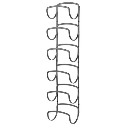 mDesign Steel Towel Holder for Bathroom Wall - Wall Mounted Organizer for Rolled Bath Towels - Six Level Wall Mount Towel Storage Rack - Bathroom Towel Organizer - Hyde Collection - Graphite Gray