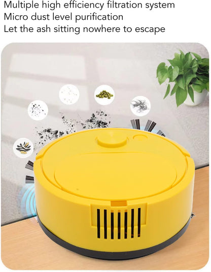 Luqeeg Robot Vacuum Cleaner, USB Charging Smart Sweeping Robot for Wooden Flooring, Low Pile Carpet, Pet Hair