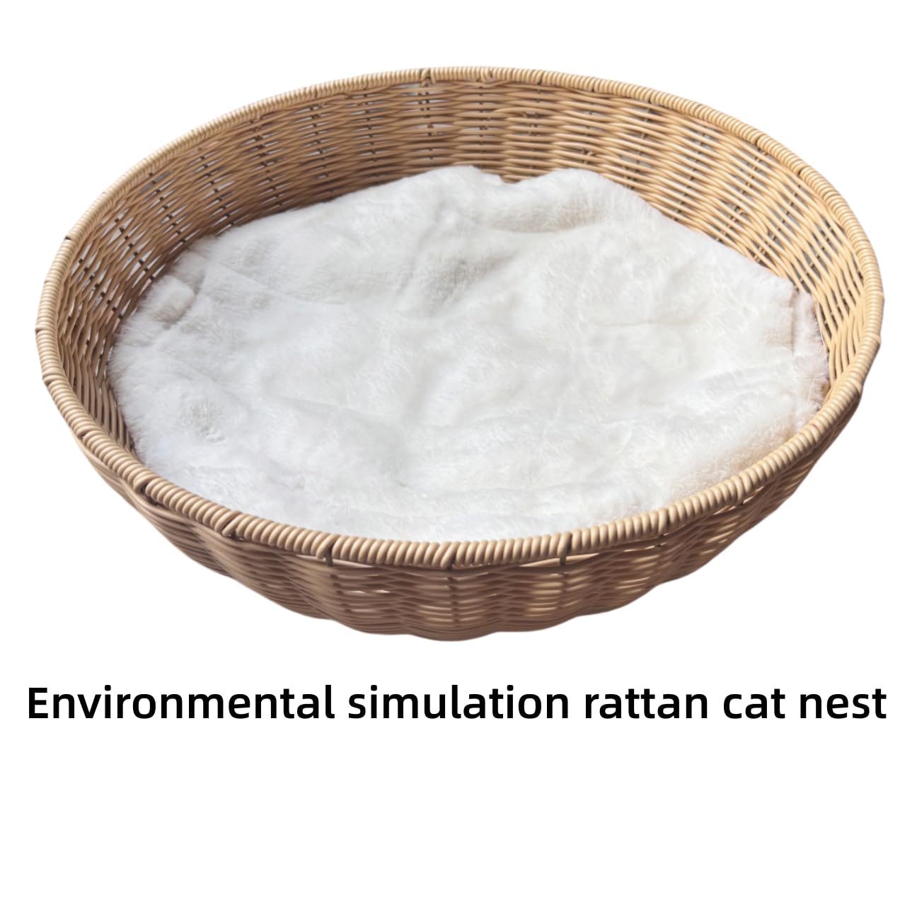 54" Modern Cat Tree for Large Cats, Wood Luxury Multi-Level Oak Solid Wood Cat Trees Cat Towers with 3 Rattan Weaving Cat Nests & Washable Cushions, Sisal Scratching Posts, for Indoor Cats-Lacquered