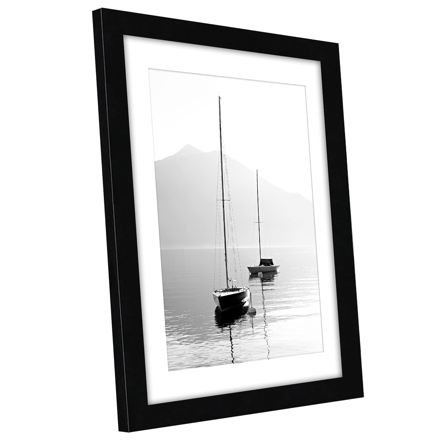 Americanflat 10x12 Picture Frame with Shatter-Resistant Glass - Use as 8x10 Frame with Mat or Display 10x12 Photo Without Mat - Signature Collection - Picture Frames for Wall Display - Black