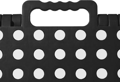 18" Casafield Folding Step Stool with Handle, Black - Portable Collapsible Small Plastic Foot Stool for Adults - Use