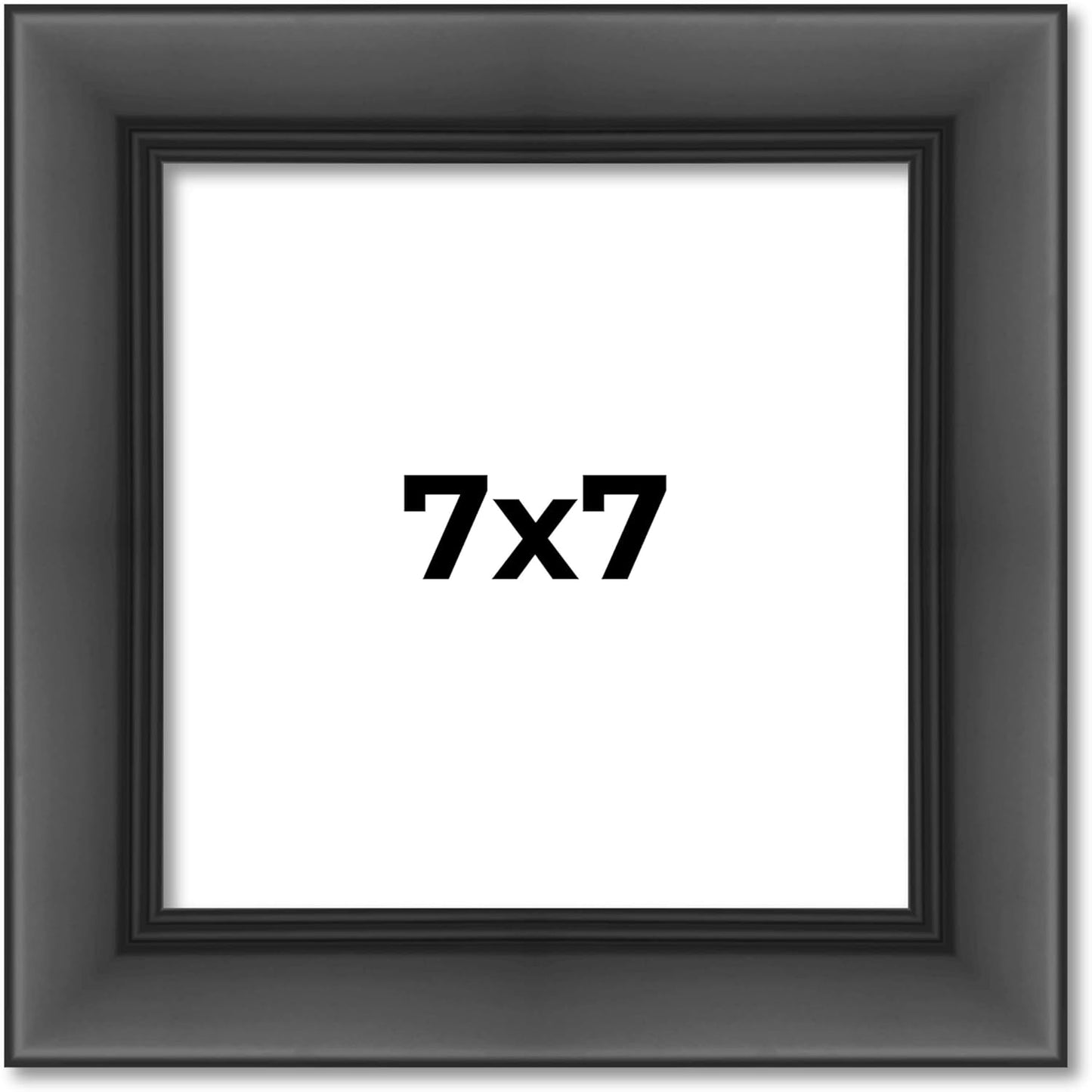 7x7 Black Contemporary Wood Picture Frame - Includes UV Resistant Acrylic & Hanging Hardware
