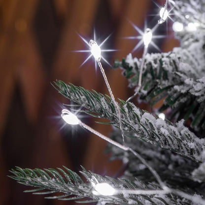 20 200LED Fairy Lights Plug in, Feet Cool White Silver Wire Firecracker Firefly Lights with Remote, Waterproof Copper