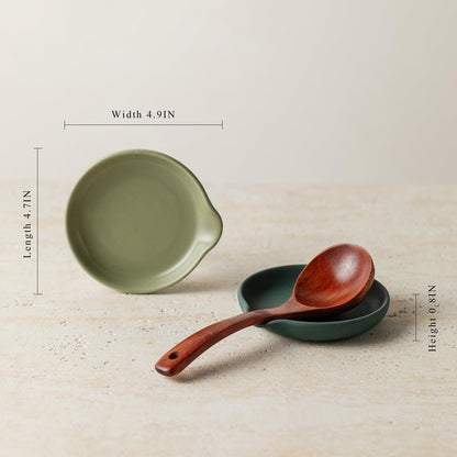 Ceramic Spoon Rest, 4 Pack Spoon Holder for Stove Top, Suitable for Placing Spoons, Spatulas, Whisks, Ladles