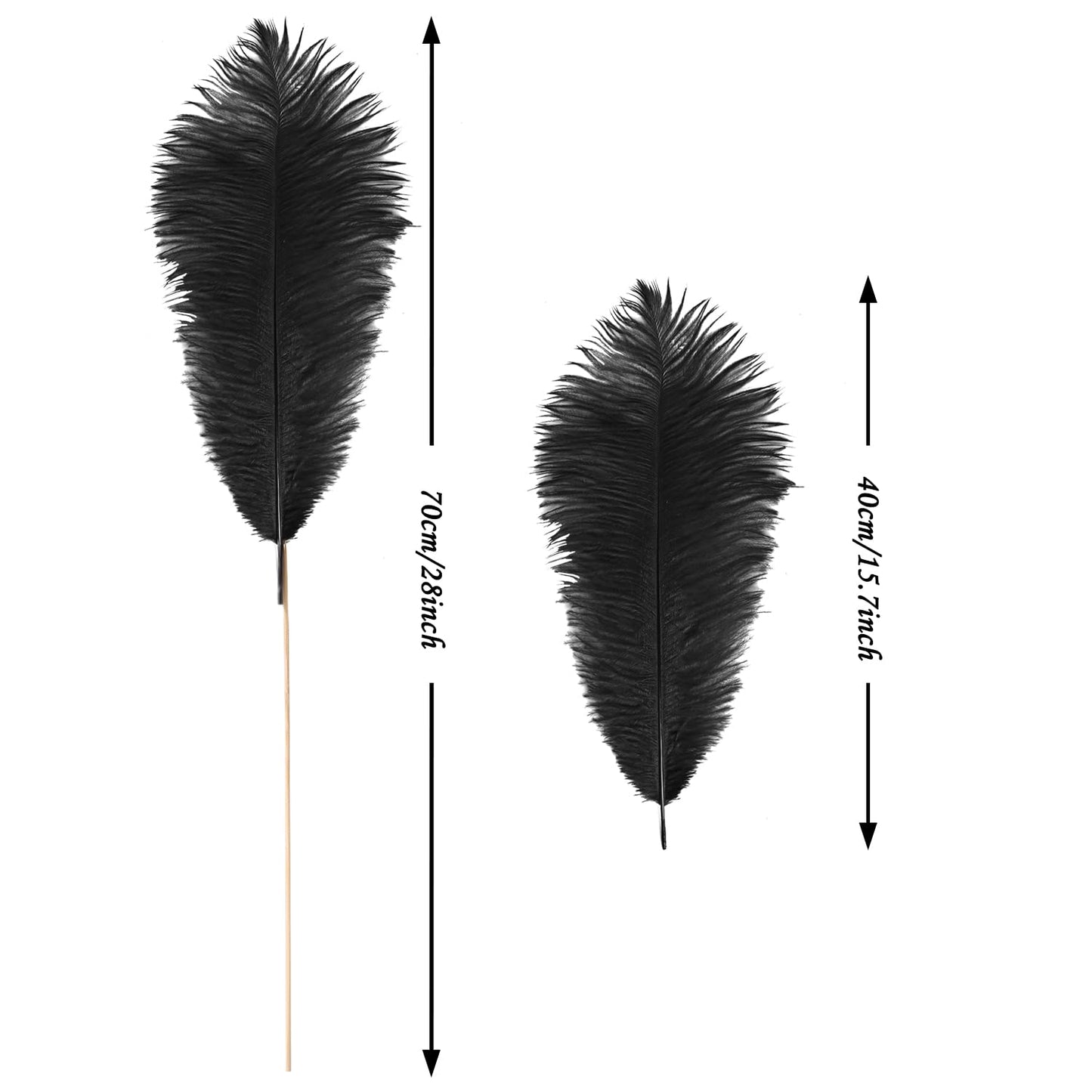 VIJIV Natural White Large Ostrich Feathers Bulk 10 Pieces - Making Kit 28 Inch Long Feathers for Crafts Flowers Vase Home Decorations Wedding Party Centerpiece Floral Arrangement