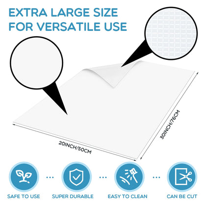 Patelai Extra Large Flexible Cutting Board Sewing Cutting Mat for Craft Countertop Protector Mat 30 x 20 Inches Kitchen Thin Plastic Chopping Pad White Non Slip Lattice Back for Food Prep