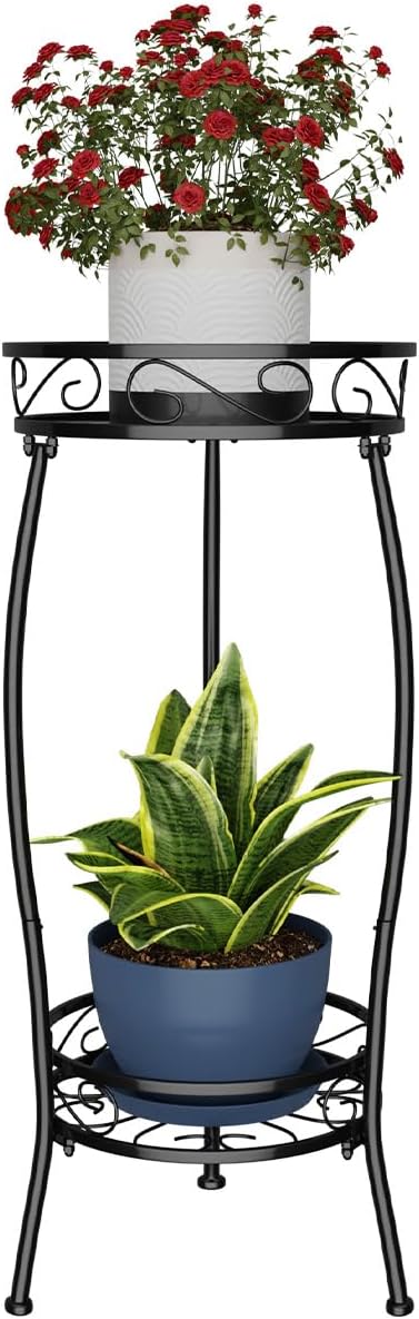 2 26.5" H HOMEXIN Plant Stand Indoor Outdoor, Tier Metal Tall Planter Stand Flower Stand Holder Heavy Duty Rustproof