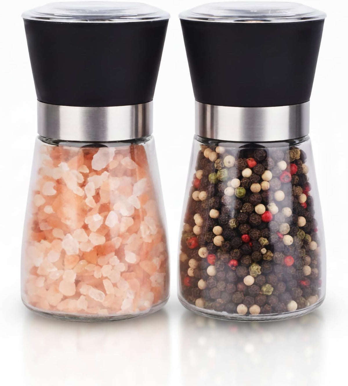 Skiennix Salt and Pepper Grinder Set - Refillable Spice Mills | 2.5" x 5.1" for Fresh Seasoning