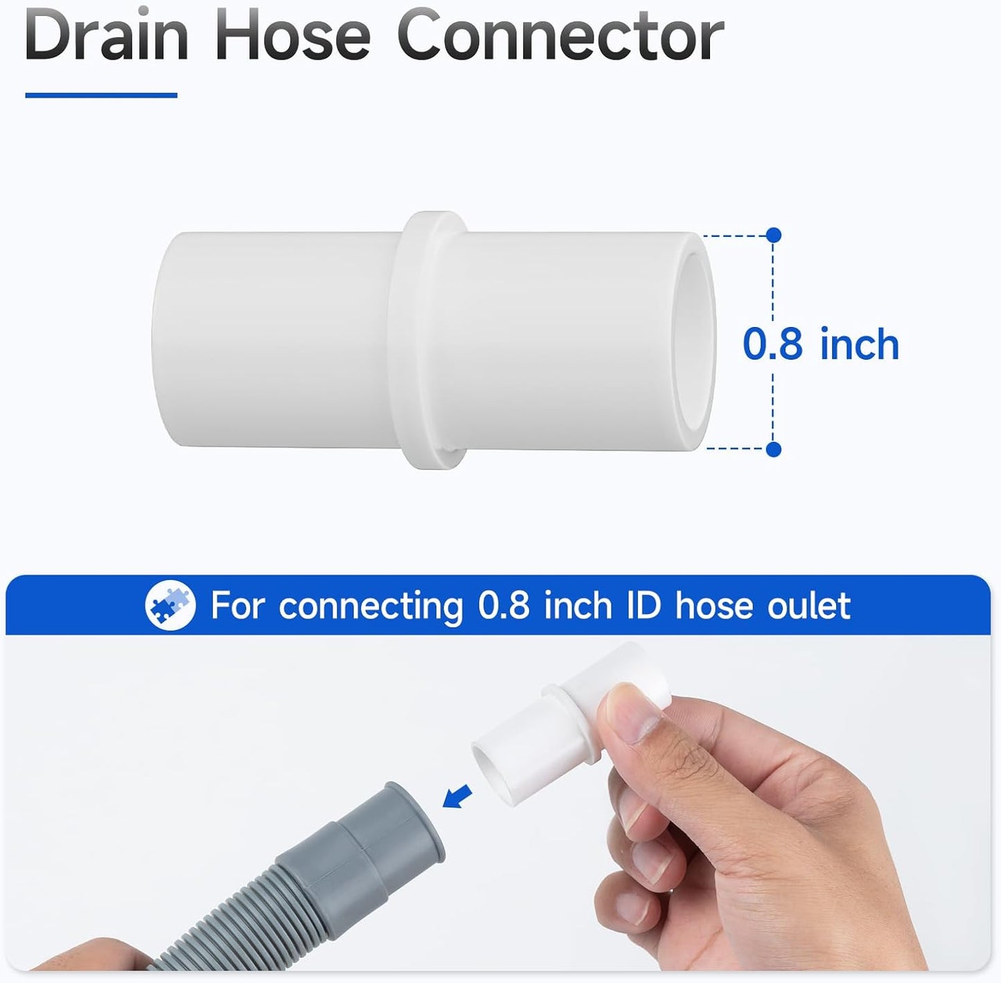 JUWO 6 Ft Washing Machine Drain Hose Extension, Universal Corrugated Discharge Hose for Magic Chef, Panda, Hair (Gray)