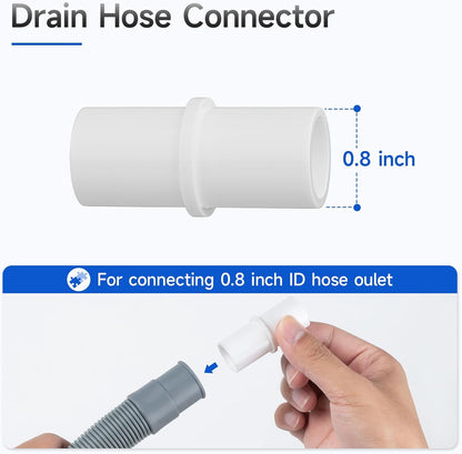 JUWO 6 Ft Washing Machine Drain Hose Extension, Universal Corrugated Discharge Hose for Magic Chef, Panda, Hair (Gray)