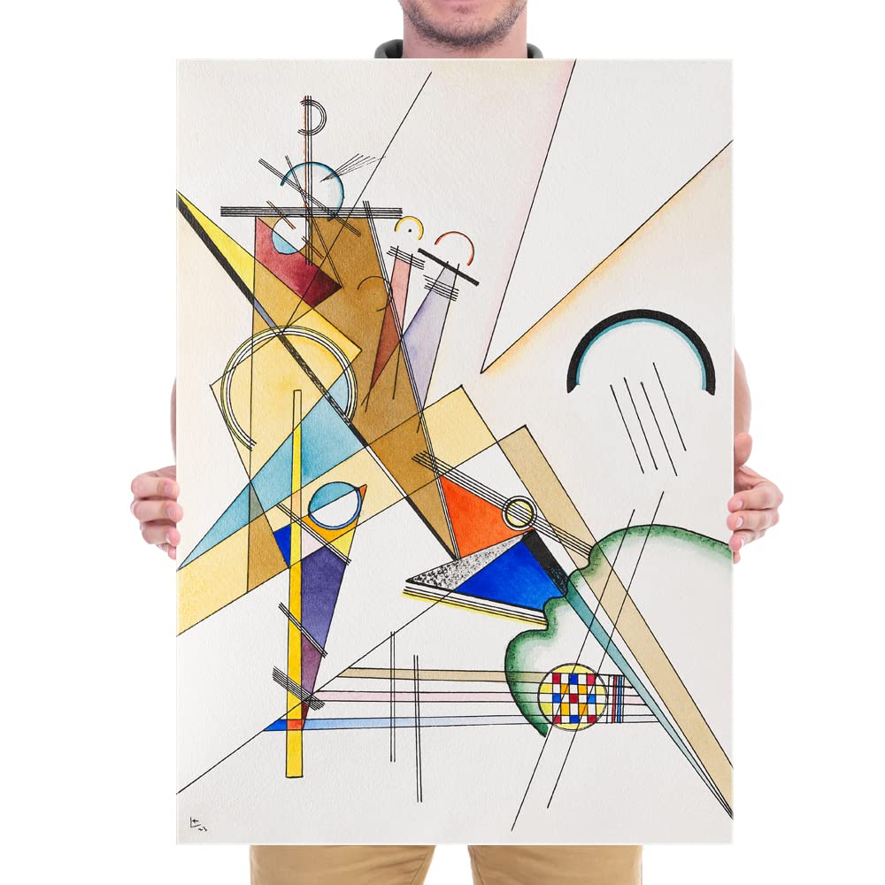 Wieco Art Framed Canvas Wall Art Composition VII, 1913 by Wassily Kandinsky Classic Abstract Famous Paintings Reproductions Canvas Wall Art for Home Decoration