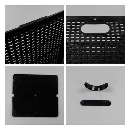 Ucake 42 L Plastic Storage Basket, Folding Laundry Hamper, Black, 2 Packs