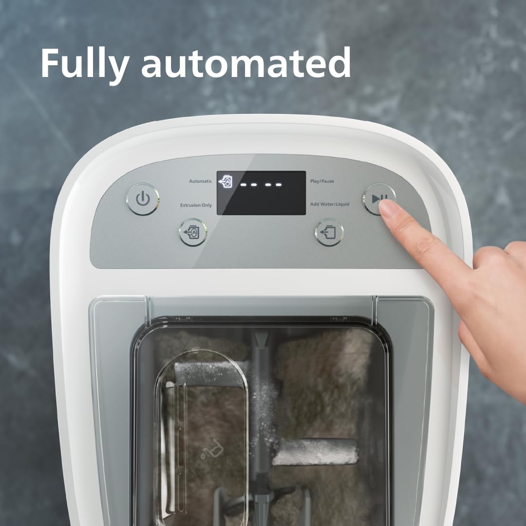 Philips 7000 Series Pasta Maker, ProExtrude Technology 150W, 8 discs, Perfect Mixing Technology, Prepare up to 8 Portions, HomeID App, White, (HR2660/03)