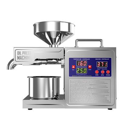 DITOSH Oil Press Machine Oil Extractor Commercial Automatic Stainless Steel Cold Press Oil Machine Electric Seed Oil Maker Silver Oil Pressure Machine for Home Use 820 W 110 V US Plug
