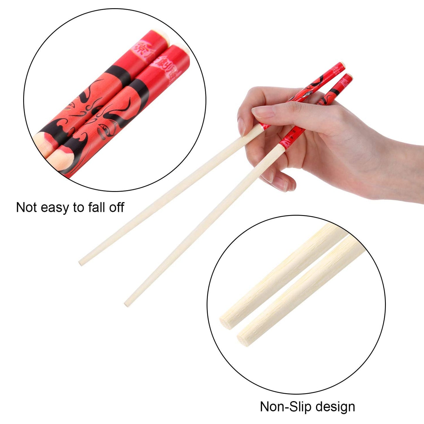Hotop 20 Pairs Chinese Bamboo Chopsticks Reusable with Elegant Silk Brocade Pouch Multicolored Nonslip Chopstick Gift Set for Asian Dishes Sushi Rice Noodles Chinese