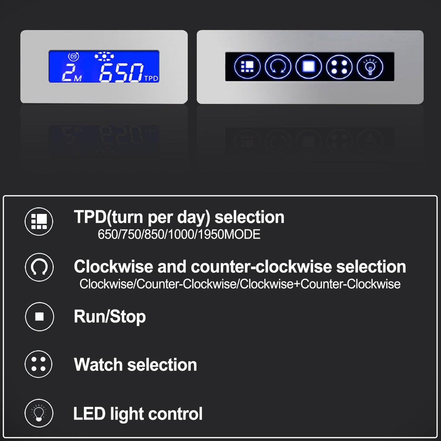 LELTNSOU Watch Winder for 12 Winding Spaces Automatic Watches with Fingerprint Unlock, Ultra-Quiet Japanese Motors, Built-in LED Illumination and LCD Touchscreen Control