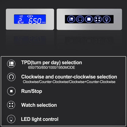 LELTNSOU Watch Winder for 12 Winding Spaces Automatic Watches with Fingerprint Unlock, Ultra-Quiet Japanese Motors, Built-in LED Illumination and LCD Touchscreen Control