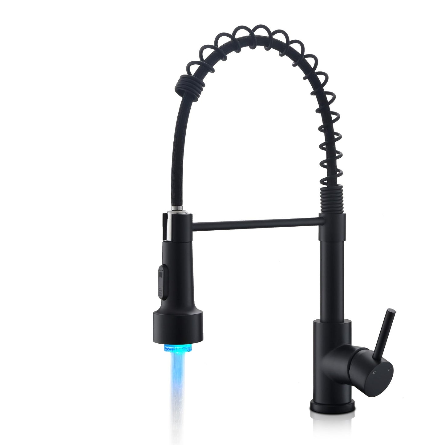 Kitchen Faucet with Pull Down Sprayer, High Arc Single Handle Stainless Steel Kitchen Sink Faucet with Sprayer for Rv Camper, Matte Black