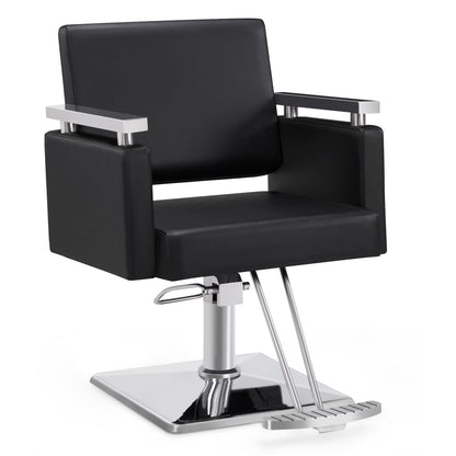 BarberPub Classic Hydraulic Barber Chair Styling Salon Chair for Hair Stylist Beauty Spa Equipment 8808 (Black)